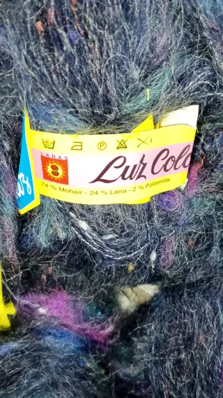 Lote 20 ovillos lana Mohair Visón multicolor