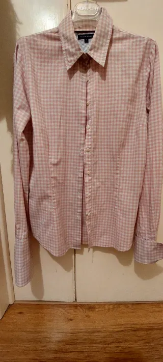 Camicia donna a quadretti rosa e bianchi