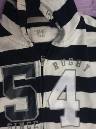 Sudadera a rayas con capucha y cremallera