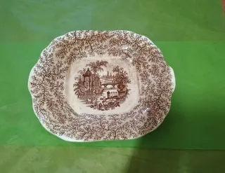 Plato sobre plato de tetera ochavada Cartuja de Se