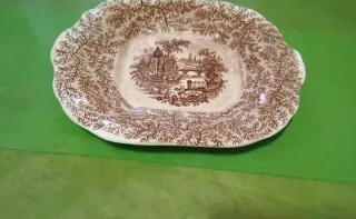 Plato sobre plato de tetera ochavada Cartuja de Se