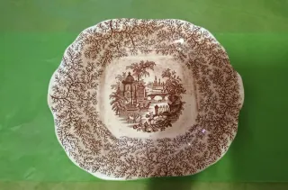 Plato sobre plato de tetera ochavada Cartuja de Se