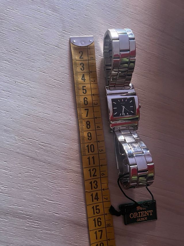 Orient Tank Plateado Reloj New Old Stock