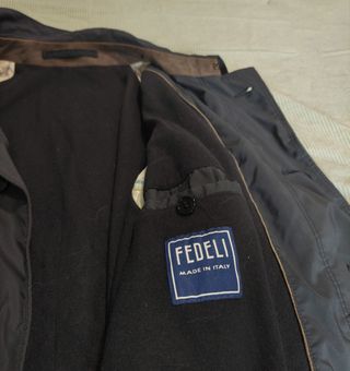 Gabardina Fedeli T48 Negra-azul marino