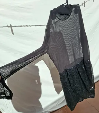 Vestido Transparente y brillante Negro