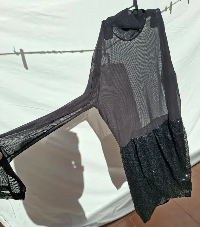 Vestido Transparente y brillante Negro