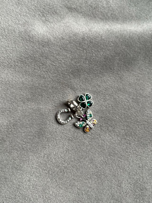 Charm de la Suerte:Mariposa,Trébol Herradura Nuevo