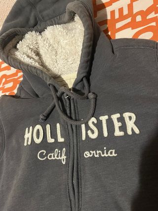 Jersey Hollister Mujer Gris con Forro Polar
