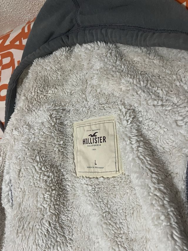 Jersey Hollister Mujer Gris con Forro Polar