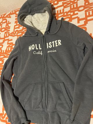 Jersey Hollister Mujer Gris con Forro Polar