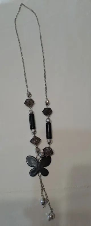 Set 3 collane nere e argento
