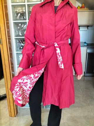 Gabardina Zara Mujer Rosa/Roja