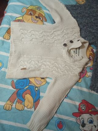 Jersey Zara punto trenzado beige de 24 a 36 meses
