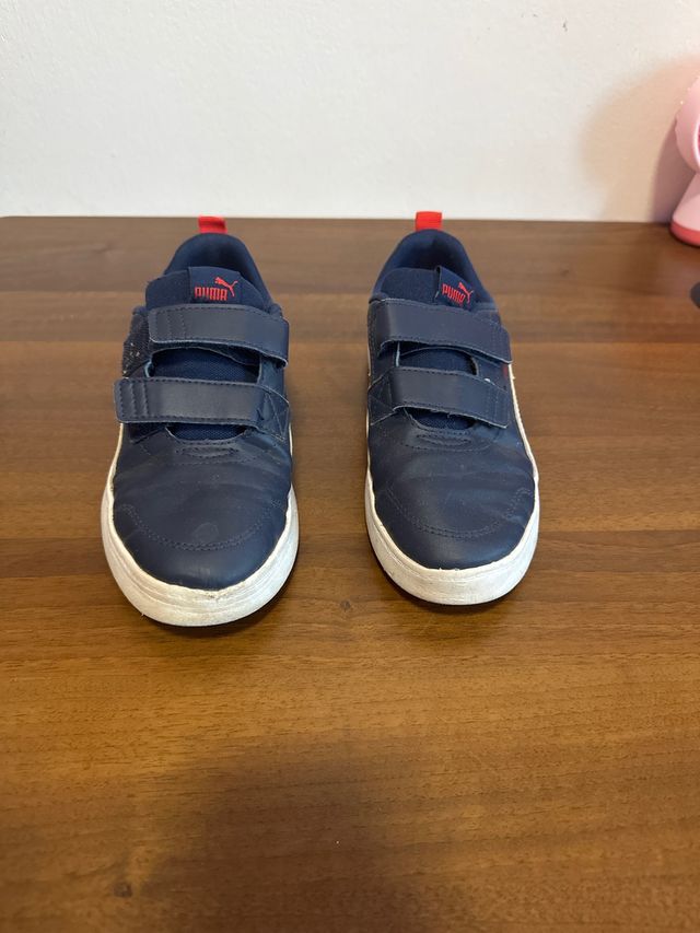Scarpe Puma Bambino Blu Rosse Velcro
