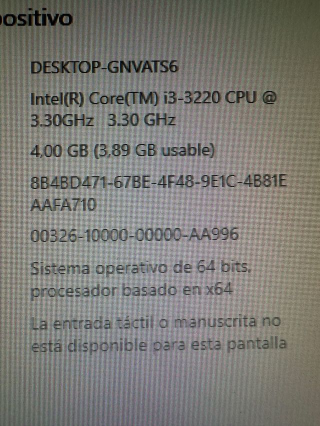 PC HP i3-3220 3.30GHz 4GB RAM