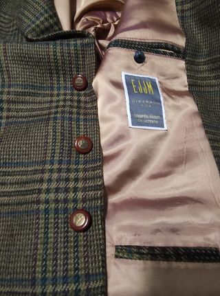 Americana EJJM Talla L Cuadros Marrón/Verde