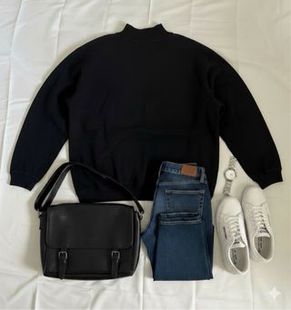 Sudadera Reebok negra con cremallera