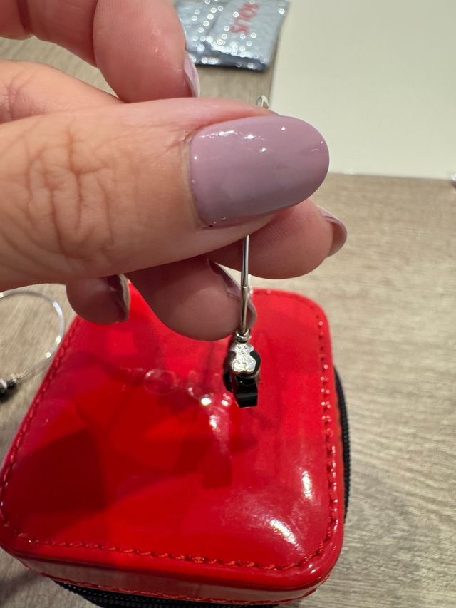 Pendientes Tous Aro Plata y Piedras Ónix