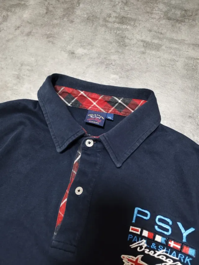 Polo Paul & Shark Azul Marino Manga Larga Talla L