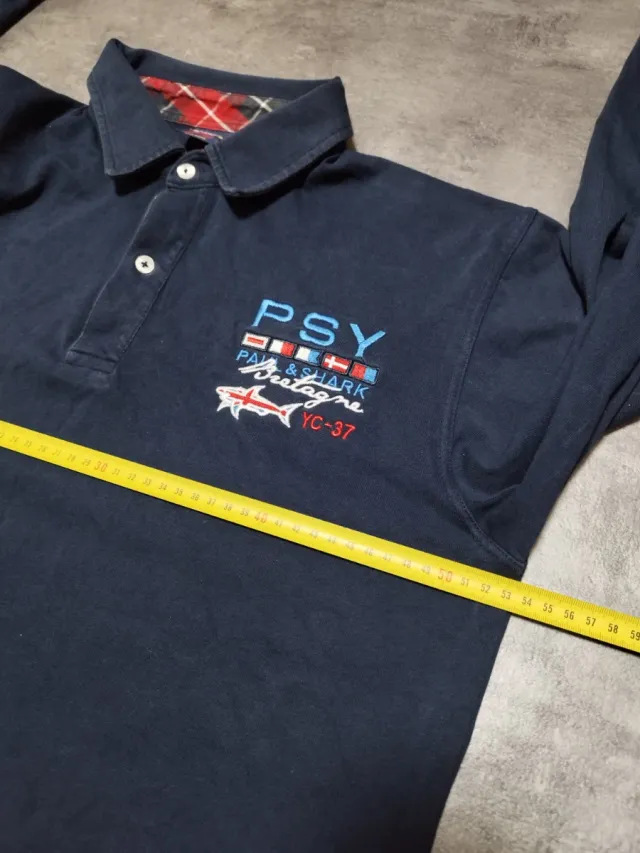 Polo Paul & Shark Azul Marino Manga Larga Talla L