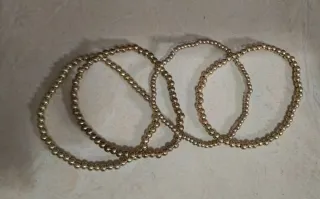 Conjunto 4 Pulseras Doradas Bolitas