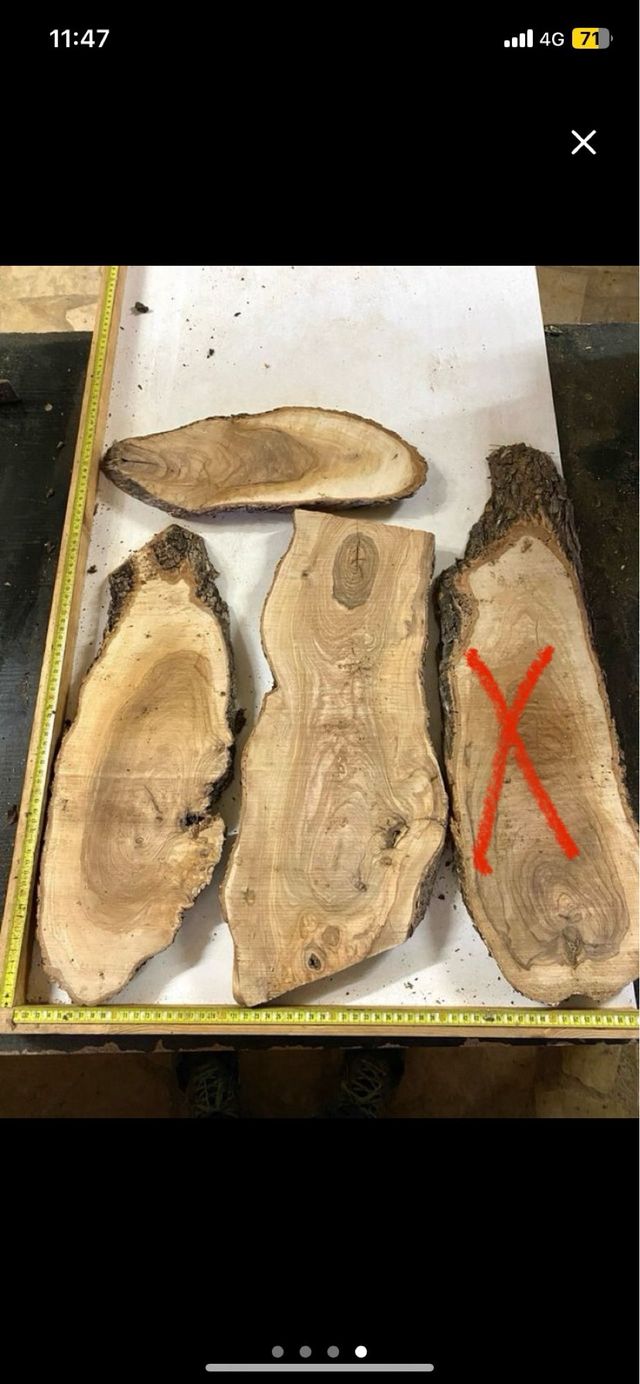 3xTablas de madera de olivo en brutal 