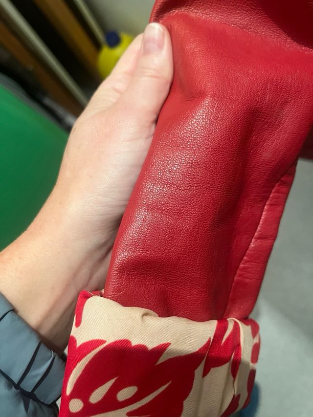 Chaqueta Cuero Roja Zara Talla L