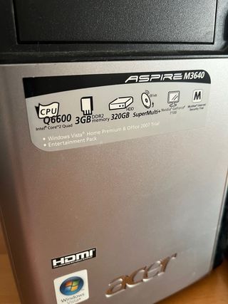 Ordenador de Sobremesa Acer Aspire M3640 Q6600 3Gb