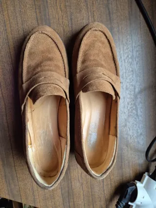 Mocasines Padevi plataforma Mujer Talla 40. Camel.