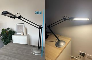 Lámpara de mesa articulada negra