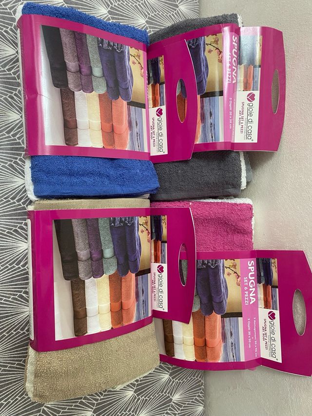 Set 6 Asciugamani Spugna Gioie di Casa