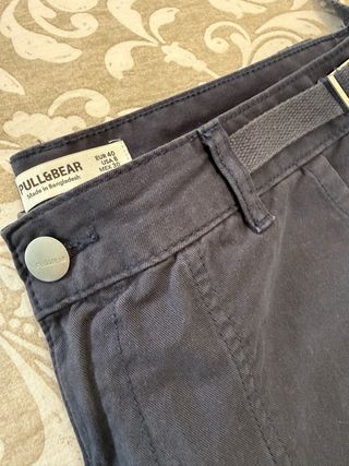 Pantalón cargo azul marino pierna ancha talla 40