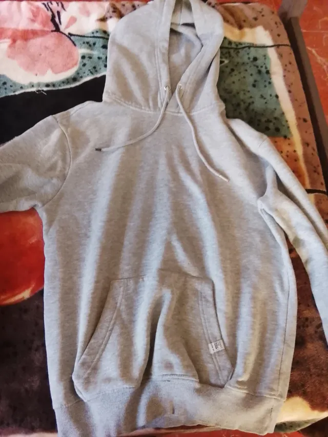 Sudadera gris con capucha