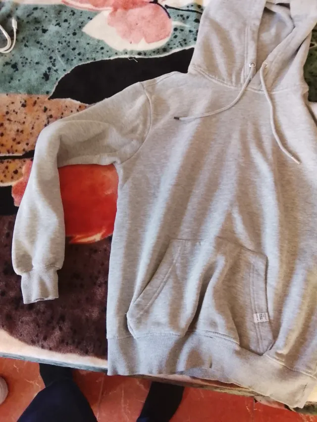 Sudadera gris con capucha