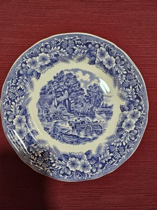 Set 6 piatti Ceramica Decorazione Campagna Blu