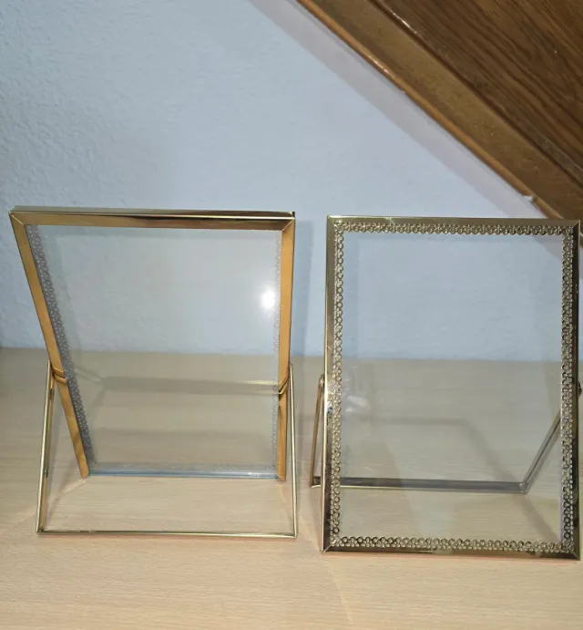 Marcos dorados cristal (2 unidades)