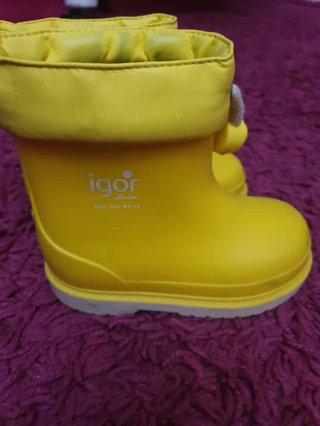 Botas de agua amarillas para niños talla 24