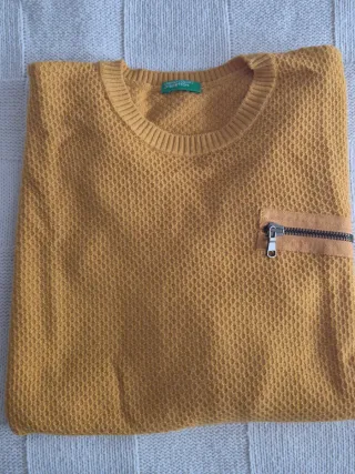 Jersey Benetton niño color mostaza