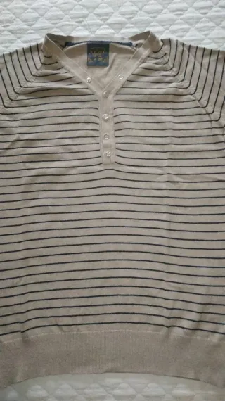 Jersey Xdye Talla M Rayas Beige y Negro