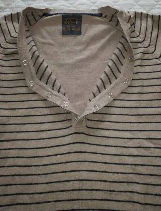 Jersey Xdye Talla M Rayas Beige y Negro