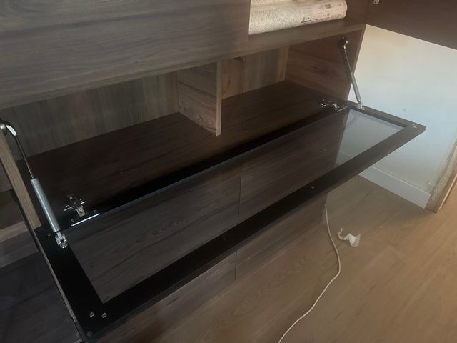 Mueble de salón modular madera oscura
