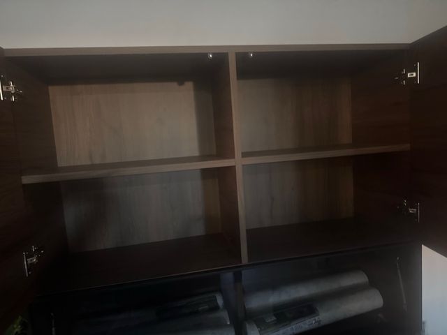 Mueble de salón modular madera oscura