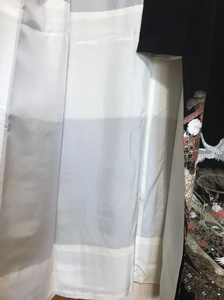 Kimono vintage nero con gru