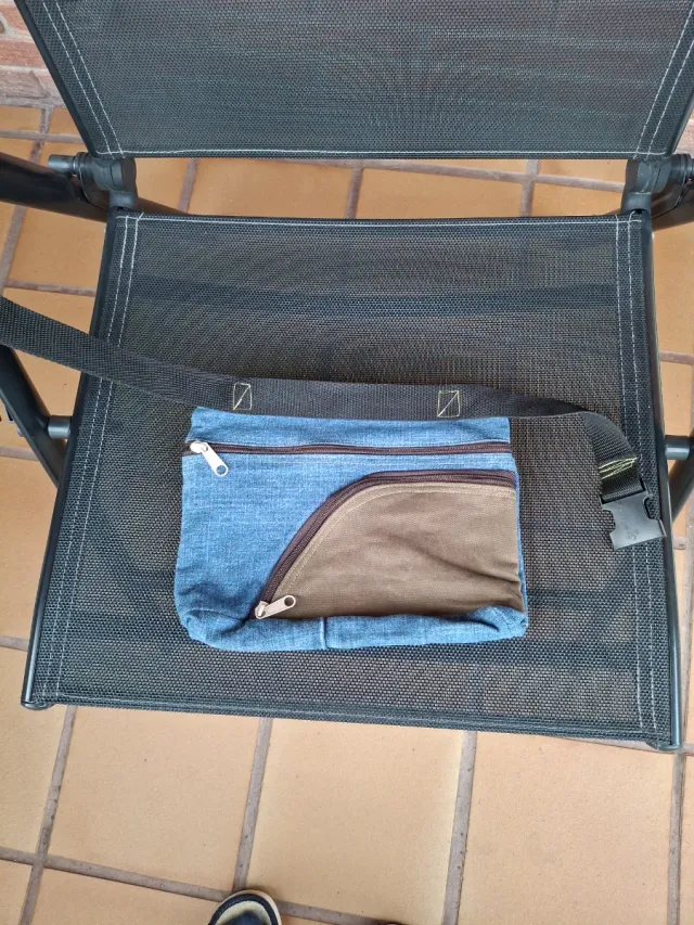 Bolso bandolera denim y ante