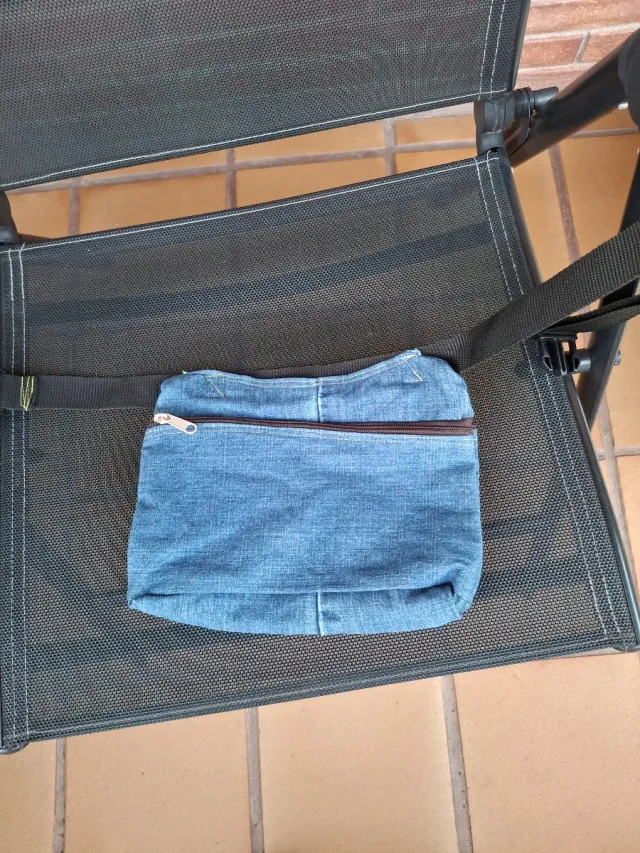 Bolso bandolera denim y ante