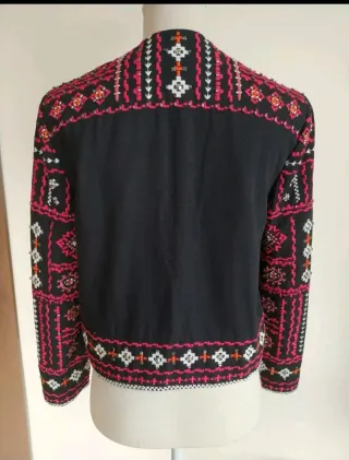 Chaqueta Zara Bordada Étnica Talla M
