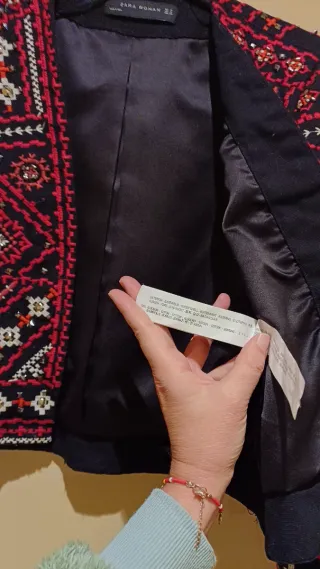 Chaqueta Zara Bordada Étnica Talla M