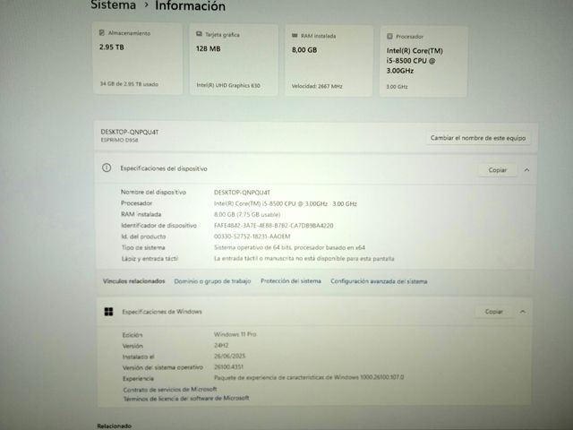 Intel Core i5-8500 8Gb 240GB SSD+3TB HDD