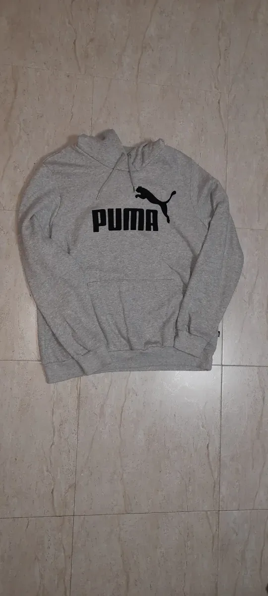 Sudadera Puma gris con logo negro