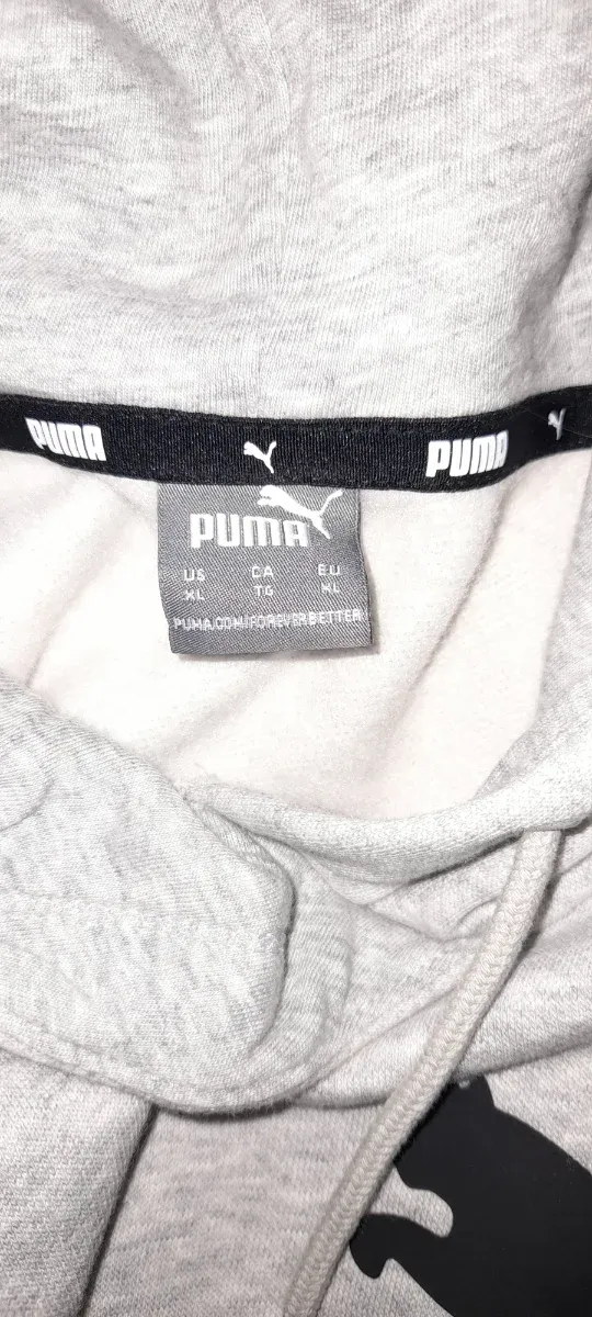 Sudadera Puma gris con logo negro